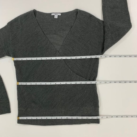 Bar III Women's Top M Surplice V Neck Pullover Knit Sweater Grey M - Picture 5 of 8